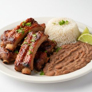 Costilla Plato (Arroz y Frijoles)
